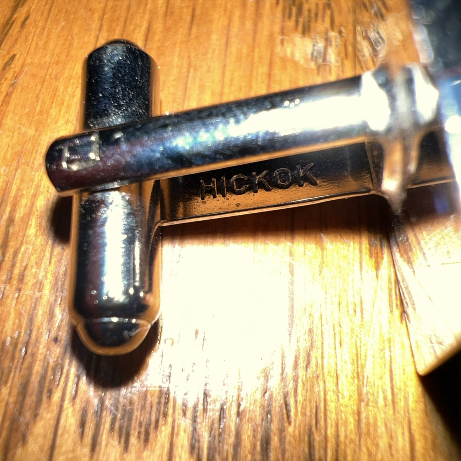 Hickok Silver Square Grid Pattern Cufflinks - image 3