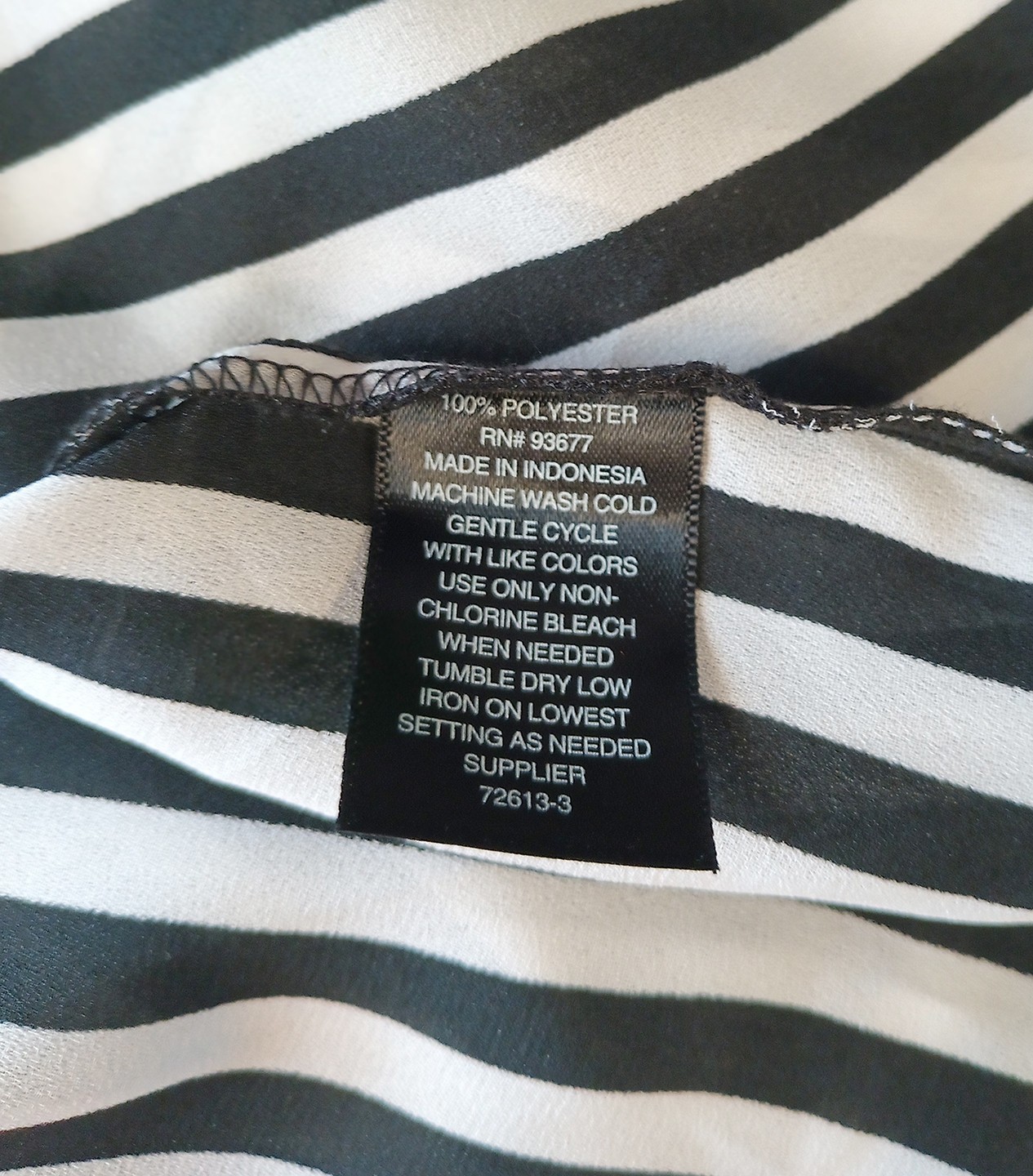 Worthington Women's Black and White Stripe Blouse w-Self-Tie Bow – Sz XL