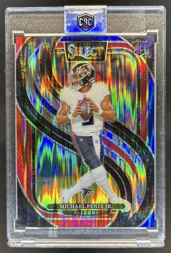 2024 Panini Select Michael Penix Jr. Premier RC Red and Blue Prizm Shock #110