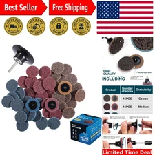 46PCS 2-Inch Roll Lock Sanding Discs with 1/4'' Holder for Ultimate Finishing