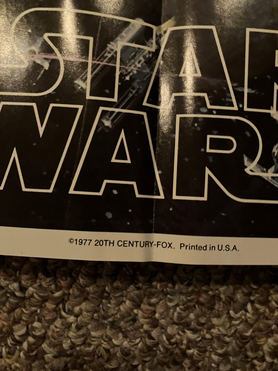 Vintage 1977 Star Wars Poster 20th Century Fox 2T-541 New Hope