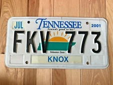 2001 Tennessee License Plate