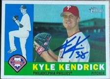Kyle Kendrick Autographed 2009 Topps Heritage #185