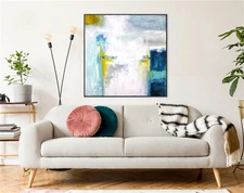 Abstract Painting Acrylic Canvas Wall Art Contemporary Peaceful And
