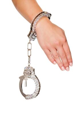 ROMA police officer COP rhinestone ROBBER criminal HANDCUFFS costume ACCESSORY