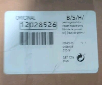 12028526 Genuine OEM Bosch Dishwasher Power Module Programmed. New Sealed In Box
