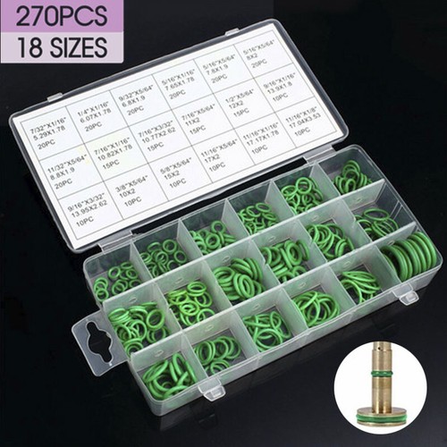 270 Pcs Air Conditioning O Ring Assortment Kit Green Air Con 18 Sizes