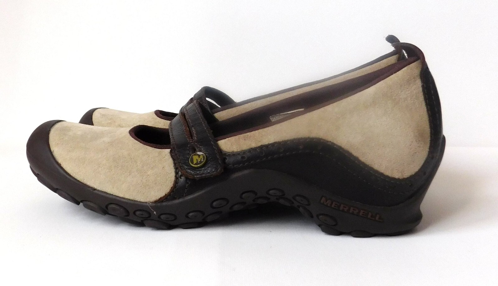 Scarpe con zeppa da donna Merrell Plaza Bandeau marrone marrone scamosciato Mary Jane taglia 8 5