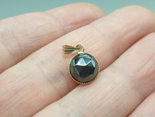 9 kt Gold Hämatit Anhänger Charm natürlicher Rosenschliff Stein 8 mm 9K Clip auf Kaution