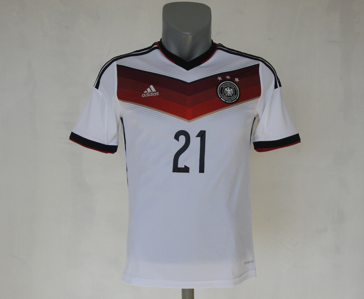 Germany WC 2014 Home Jersey #21 Reus Adidas White Shirt Size Boys