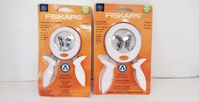 FISKARS "FLY AWAY" SQUEEZE PUNCHES, LARGE & X-LARGE (LOT OF 2) NIB