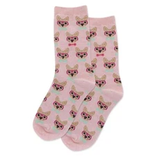 Hotsox Smart Frenchie Kids Socks, Pink Heather, 1 Pair, Large/X-Large