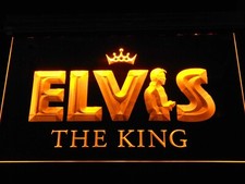 Elvis Presley The King Insegna Luce Neon LED per Birra Bar Pub Club Casa Festa...
