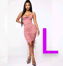 🆕Fashion Nova Mauve Ruched Dress~Size L