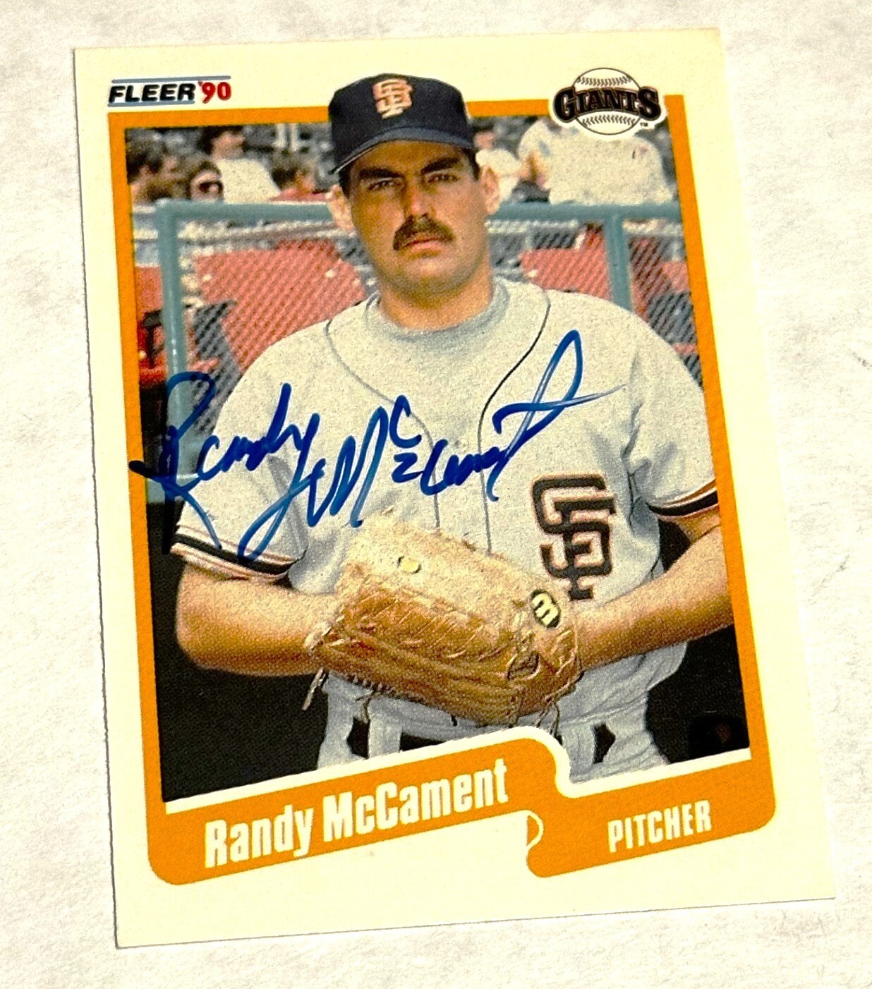 Autographed 1990 Fleer #64 Randy McCament San Francisco Giants