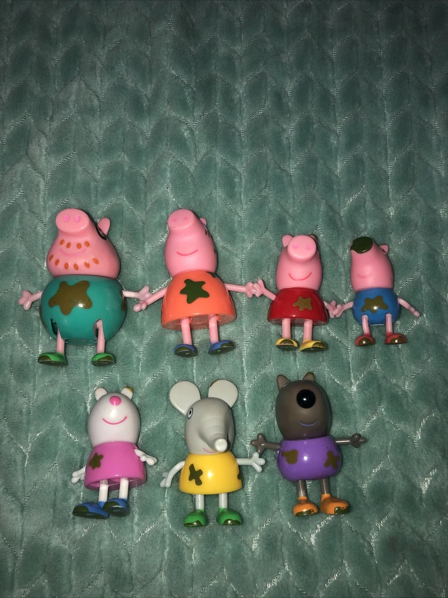 Vintage 2003 Peppa Pig 6 Kids Figurines, muddy Puddles Peppa