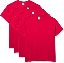 Mens Hanes Ecosmart Deep Red Cotton Short Sleeve T-Shirt 4-Pack Size Medium NWT
