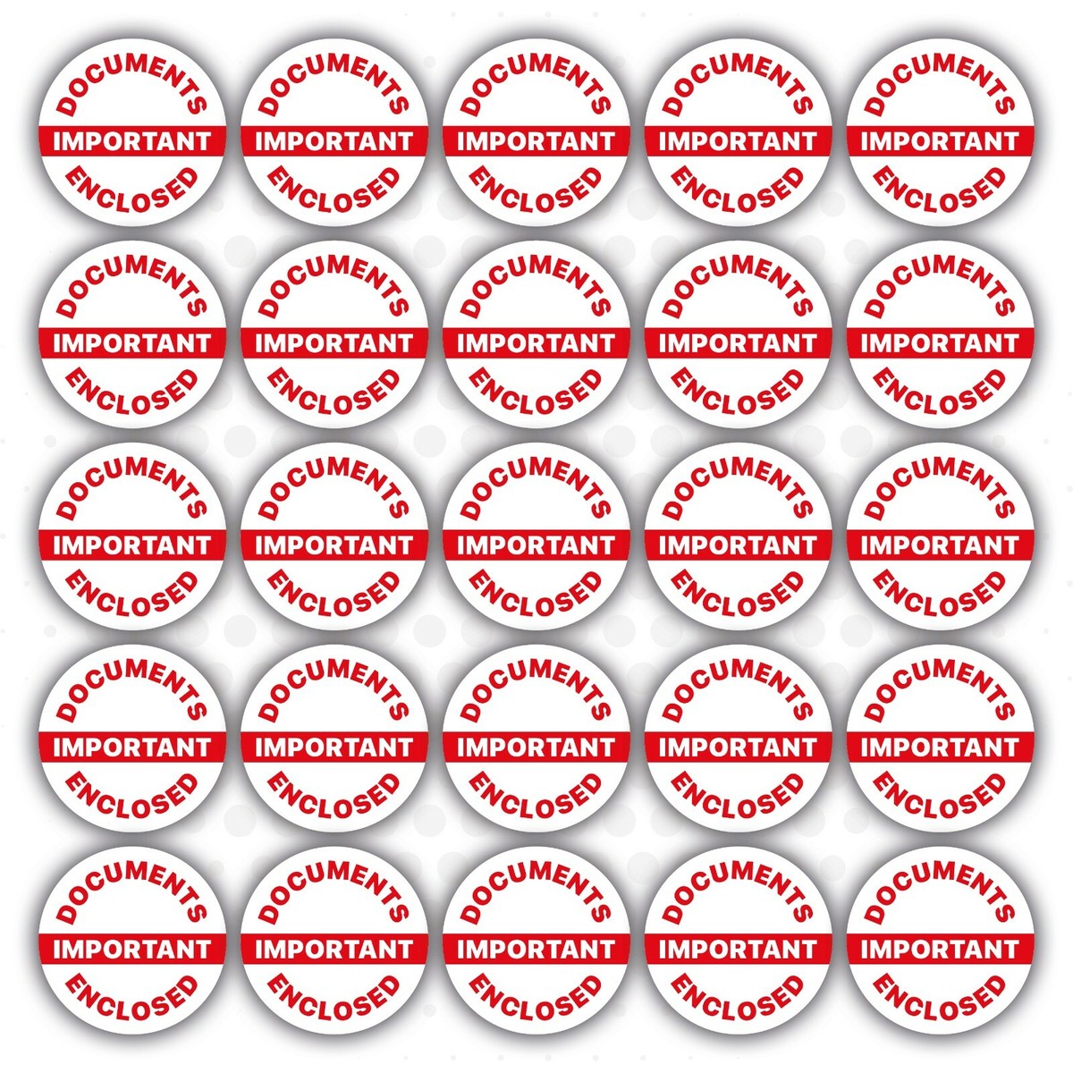 Important Documents Enclosed 25mm Self-Adhesive Vinyl Stickers