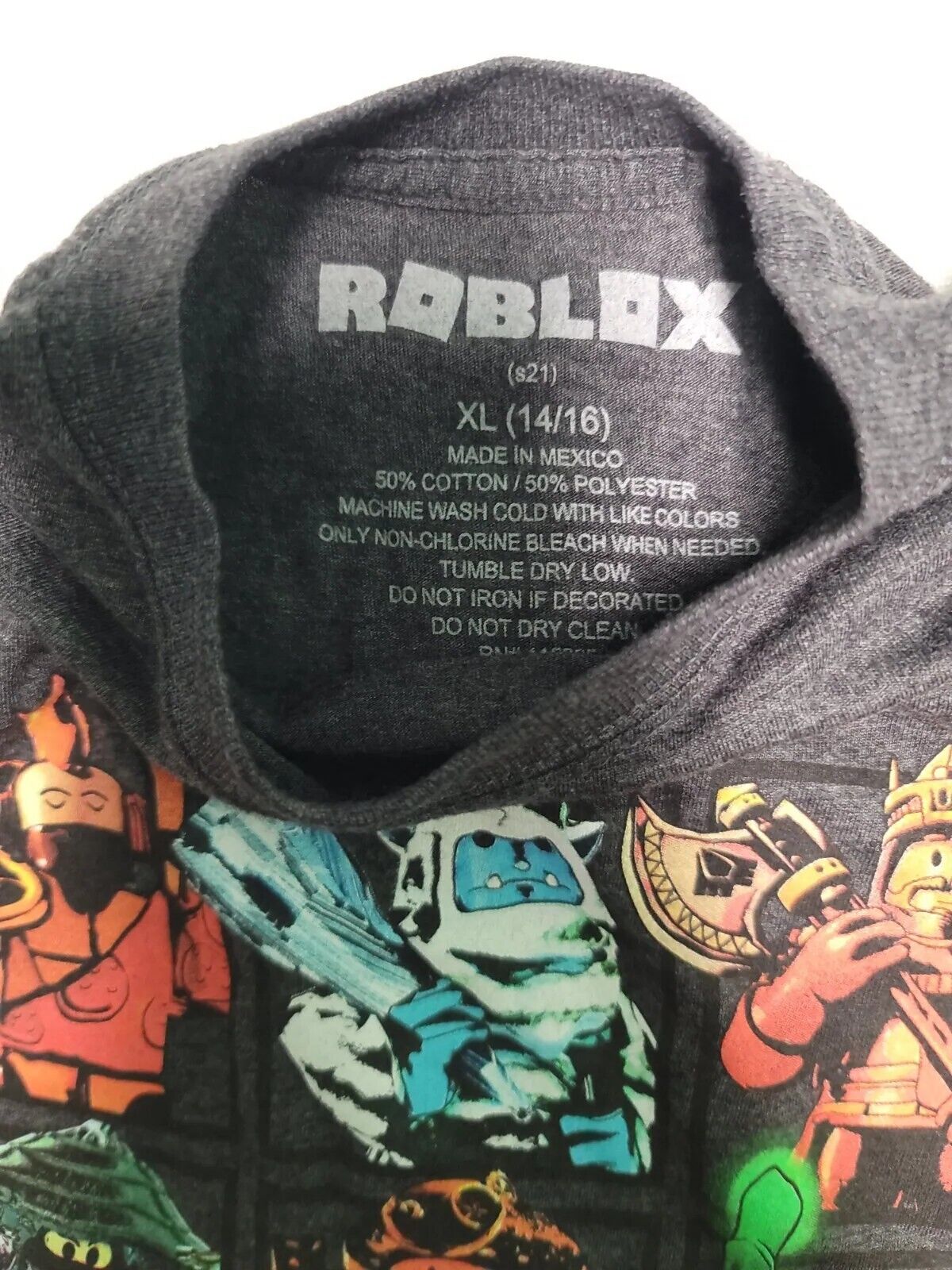 Roblox T Shirt Boys Youth XL Black Video Game Characters Cotton S/S