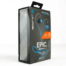 JLAB EPIC Bluetooth Ear Buds Earphones Blue Gray Graphite Sweat Proof  
