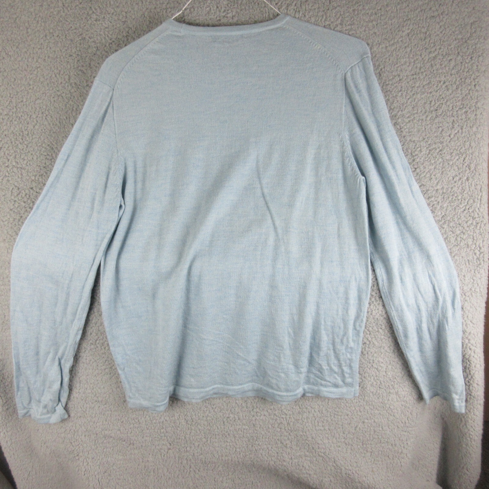 J Crew Sweater Mens Medium  Blue Merino Wool Ligh… - image 5