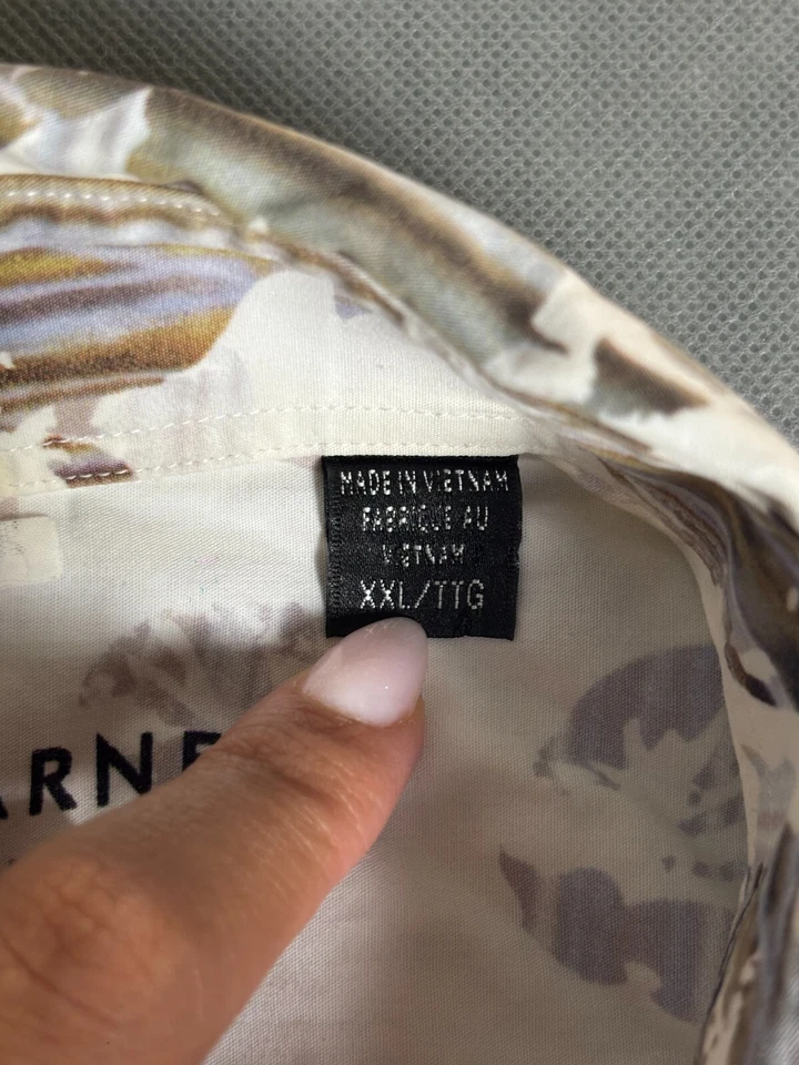 Jhane Barnes Rhedux Shirt Men 2XL Floral 100% Cotton Collared Long Sleeve - Image 4 of 4