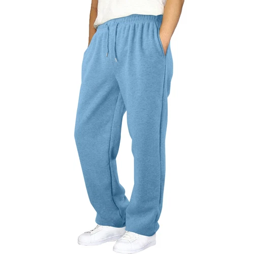 Herren Fleece gefütterte Jogginghose weites gerades Bein Hose unten Sweatpants Jogger - Bild 23 von 54