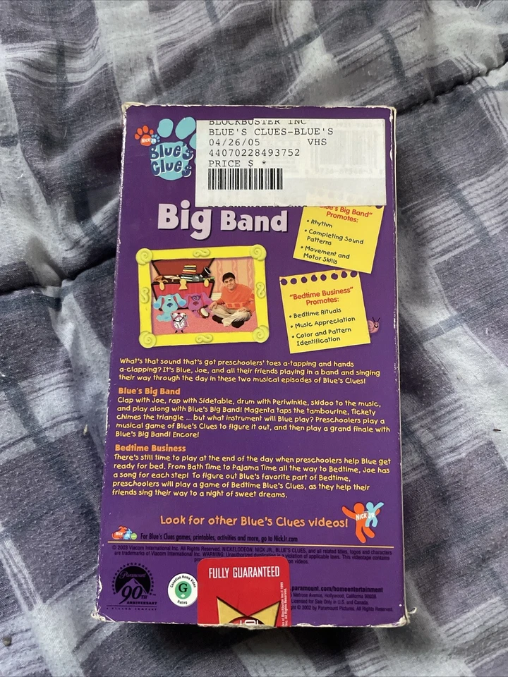 blues clues blues big band vhs- Blockbuster - Image 2 of 2