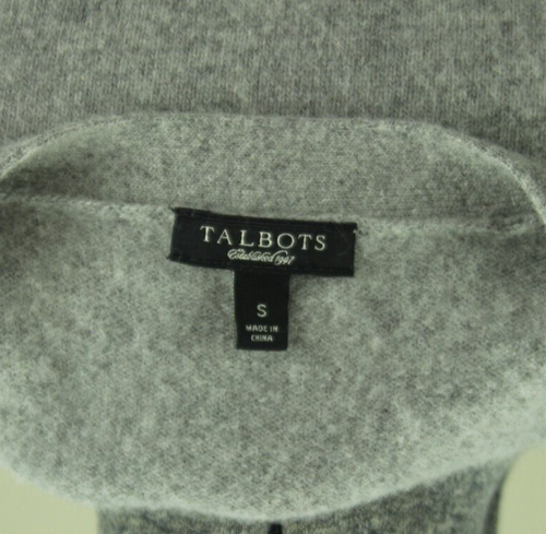Talbots Lambswool Angora Blend Cardigan Sweater Small Gray Sequins - Picture 5 of 5