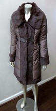 Nwot June Mod Large Collar Rabbit Fur Trim Goose Down Puffer Rider Coat Sz S