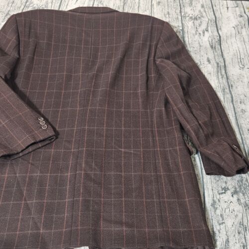 Vintage Ermenegildo Zegna 90er Herren braun kariert Wolle Blazer Jacke 44 L Anzug Mantel - Bild 3 von 11