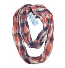 Boys Infinity Scarf Orange Check Wraparound M&S Large Cotton One Size Teens