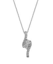 0.25 cttw Round Diamond Necklace for Women White Gold Over Sterling Silver 18"