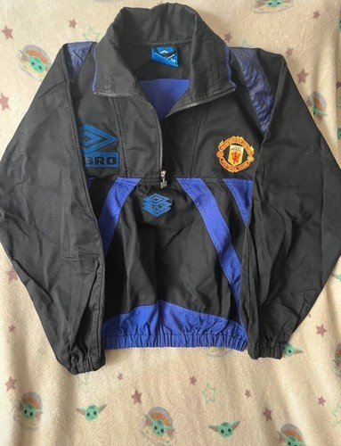 Manchester United 90s Umbreo drill training top sz s football menswear rare