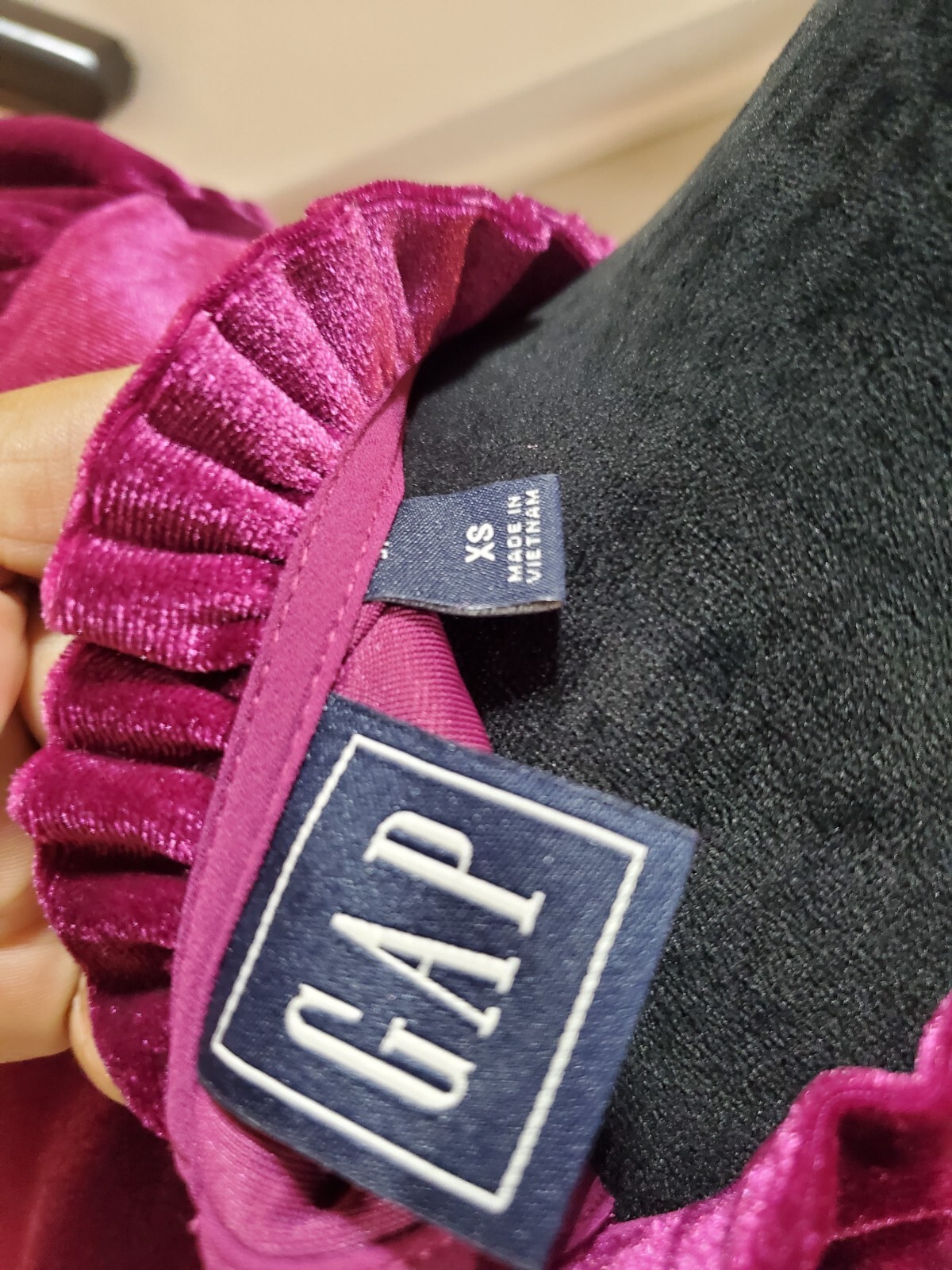 Gap Womens Purple Solid Ruffle Polyester Crew Nec… - image 8