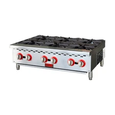 Omcan USA 47381 36" Countertop Gas Hotplate with (6) Burners, Manual Controls...