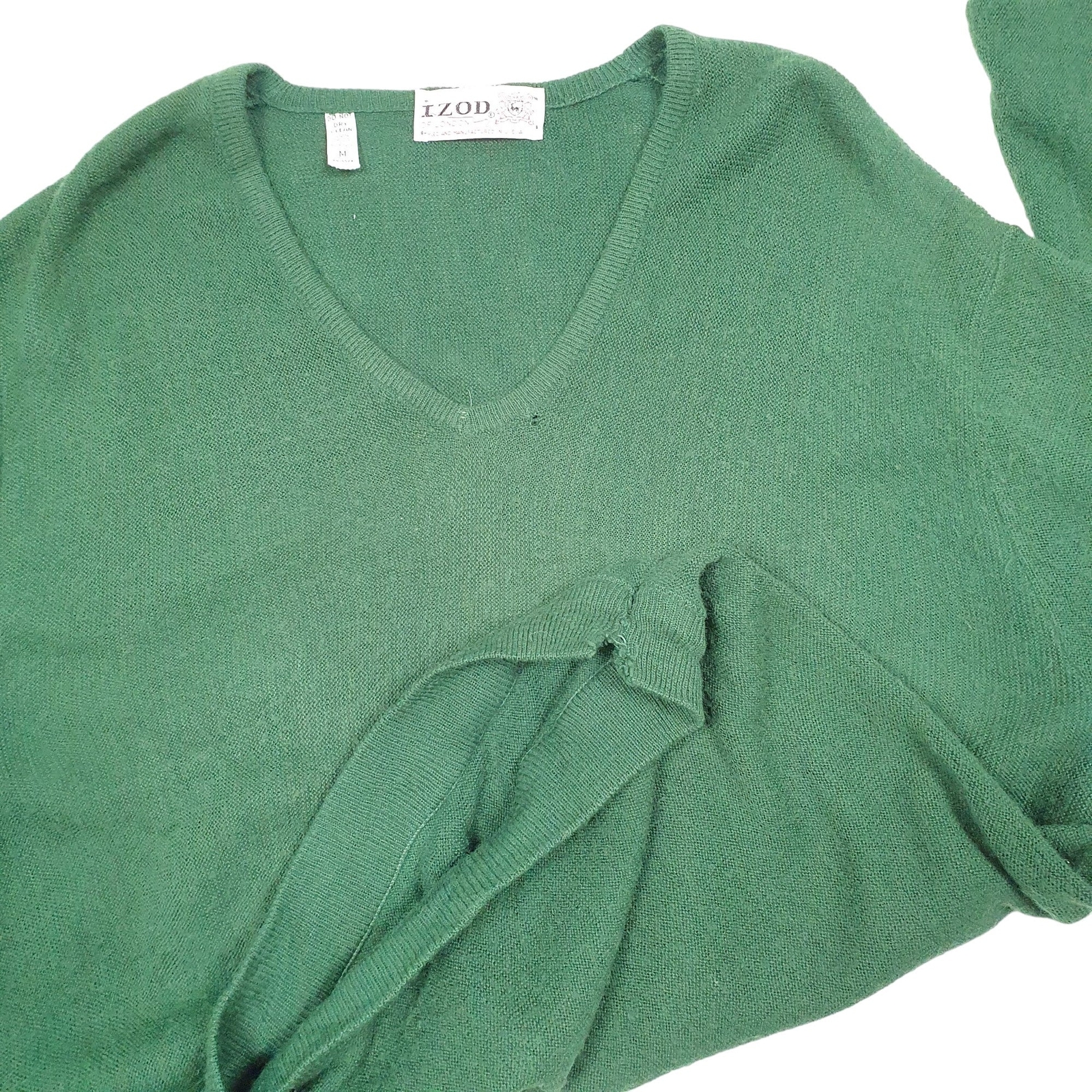 IZOD V Neck Of London Vintage Knit Made In USA Jumper Sweatshirt Mens L image 4