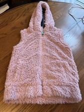 mini boden hooded girls 7 8 sherpa zip vest jacket
