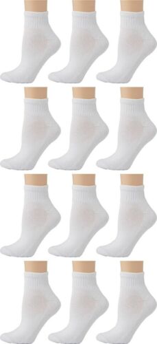 12 Pairs Men Women Athletic Ankle Socks Soft Cotton Half Cushion Size 9-11,10-13 - Picture 6 of 11
