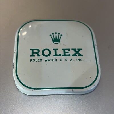 Rolex Genuine White & Green 2 1/8 Inch Parts Tin / Storage Container