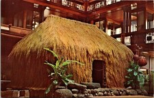 Vintage Postcard Honolulu Hawaii HI. Grass House Bernice Pauahi Bishop Museum