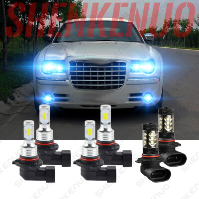 For Chrysler 300C 2005-2009 6X 8000K Combo LED Headlight Fog Light Bulbs Kit
