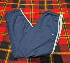 Vintage Y2K Silver Tag Nike Trrack Athletic Pants Navy Blue Zip Ankle Sz L