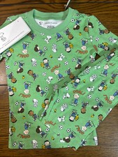 NWT Janie and Jack Peanuts Soccer Friends Good Night Short Pajamas Soccer Size 4