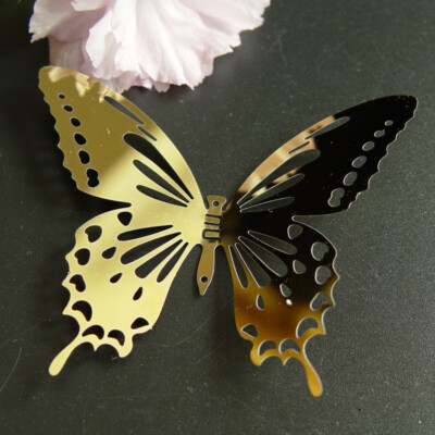 Download Set10 5 3d Butterfly Gold Color Stainless Butterfly Wall Sticker 6cm 5cm Ebay