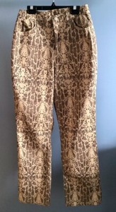 DENIM & Co.  Classic Waist Snakeskin Print  5 Pocket JEANS - Size Small  - Camel