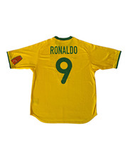   Authentic Ronaldo Brasil Brazil Nike No 9 2000-2001 Home Football Shirt Size XL