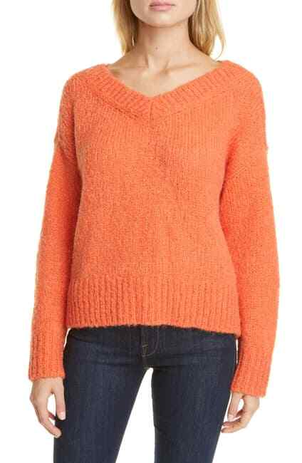 Club Monaco Women's Orange Teenie Sweater Size Medium NWT