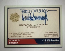 Donald Trump 2024 “Team Trump” Custom Aceo.  Autographed Business Card Replica