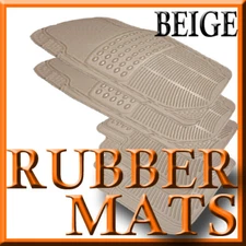 Fits GMC SIERRA ALL WEATHER SEMI CUSTOM TAN BEIGE RUBBER FLOOR MATS 4 PCS